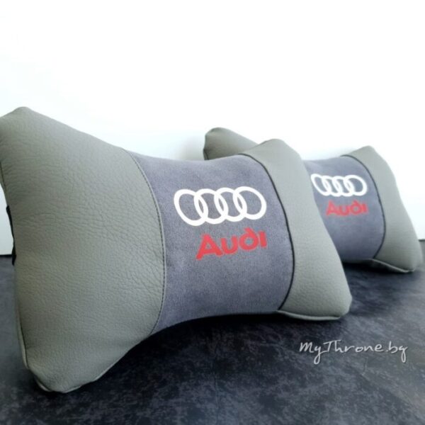 Audi® лого + надпис - Възглавничка за комфорт и правилна стойка + цветове